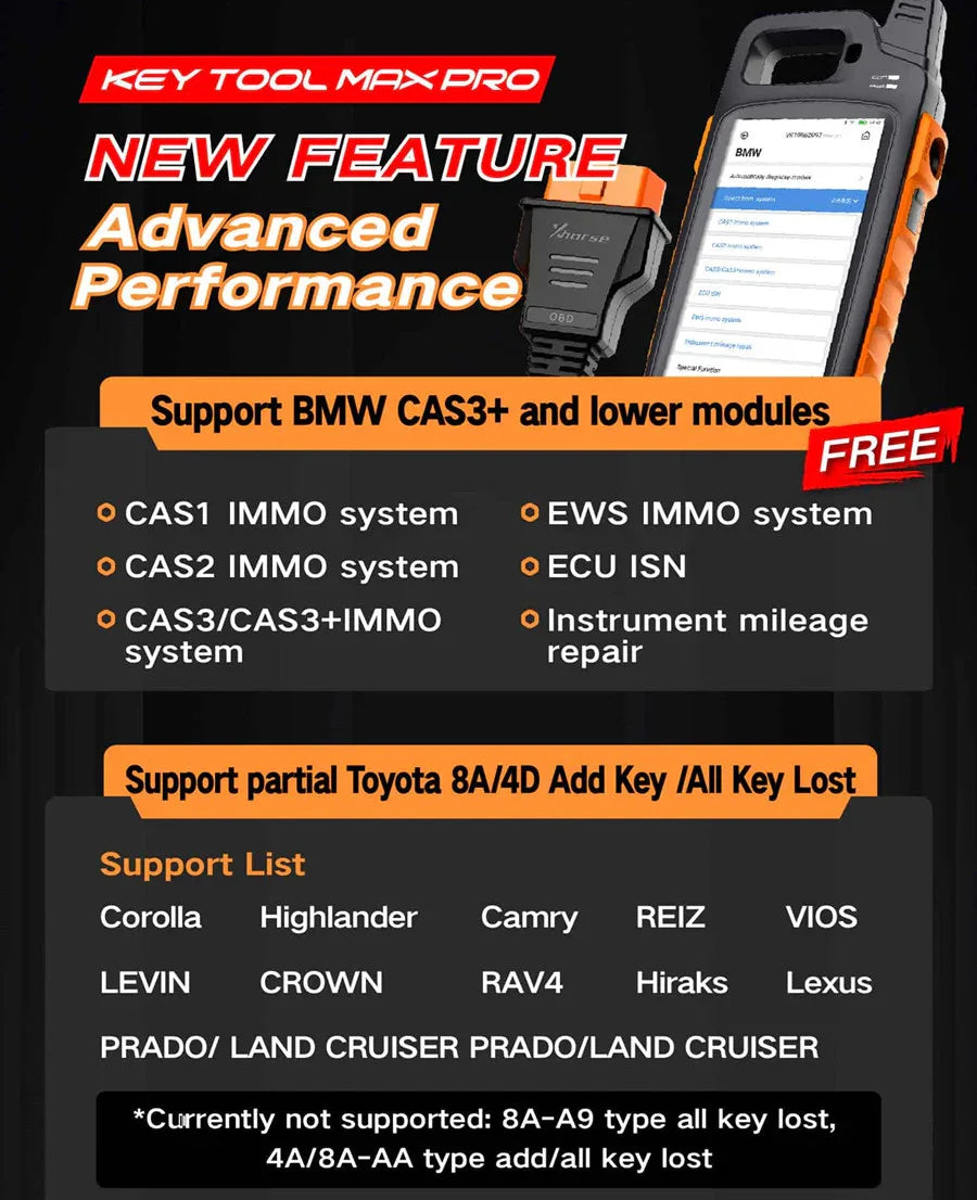 Xhorse VVDI Key Tool Max Pro With MINI OBD Tool Function Support Battery Voltage and Leakage Current