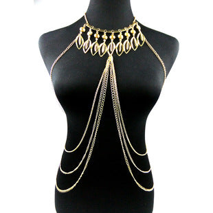 body chain jewelry European and American simple chain multi-layer shoulder chain body chain European and American exaggerated necklace