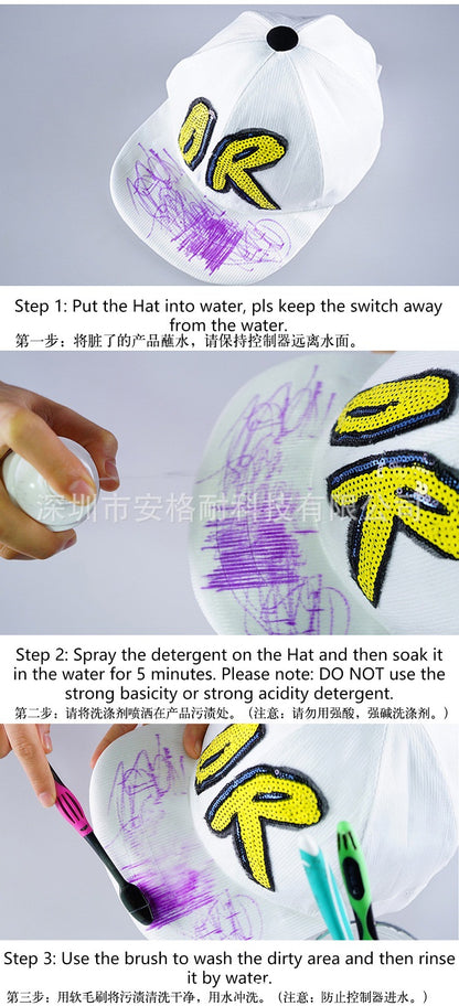 Cross-border charging LED fiber cap LED light knitted hat autumn and winter night running with light luminous hat