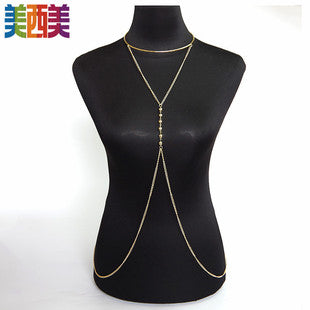 body chain jewelry European and American simple chain multi-layer shoulder chain body chain European and American exaggerated necklace