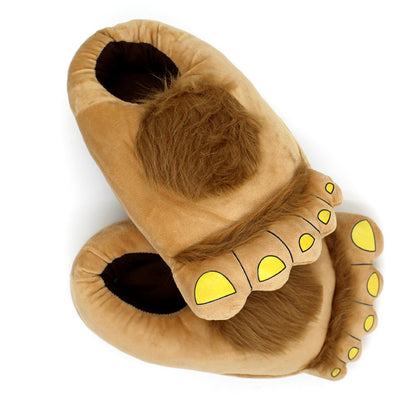 Creative Hobbit Stuffed Cotton Slippers Men's Large Size Home Daily Gift Baotou Thick Sole New Warm Shoes