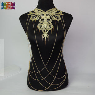 body chain jewelry European and American simple chain multi-layer shoulder chain body chain European and American exaggerated necklace