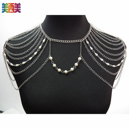 body chain jewelry European and American simple chain multi-layer shoulder chain body chain European and American exaggerated necklace