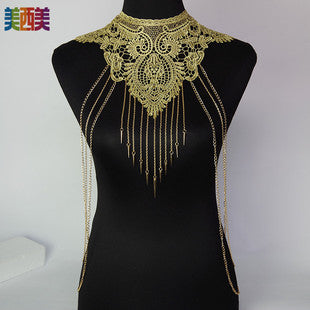 body chain jewelry European and American simple chain multi-layer shoulder chain body chain European and American exaggerated necklace