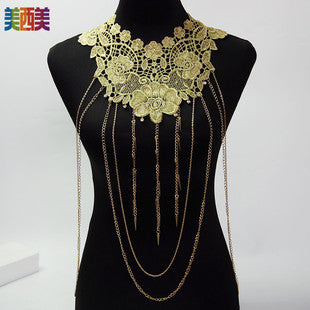 body chain jewelry European and American simple chain multi-layer shoulder chain body chain European and American exaggerated necklace
