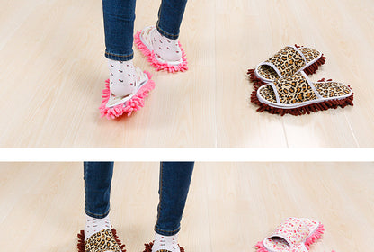 Xinzhi Shang Wholesale Children's Adult Open-Toe Cotton Slippers Lazy Floor Mopping Slippers Mopping Slippers Removable and Washable Sweeping Shoes