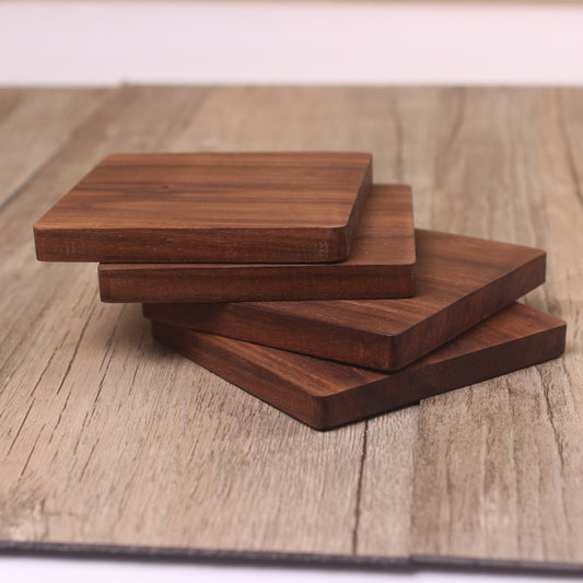 Wooden Coaster Black Walnut Square Coaster Wooden Insulation Pad Solid Wood Coaster Engraved Logo by PDG ibma