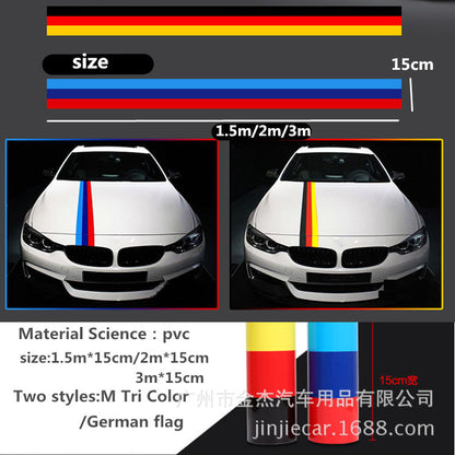 Applicable treasure color car stickers modified whole car car flower German flag three-color hood film manufacturers wholesale