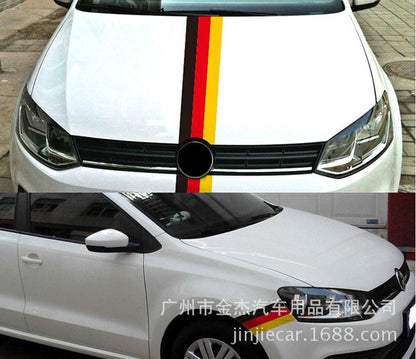 Applicable treasure color car stickers modified whole car car flower German flag three-color hood film manufacturers wholesale