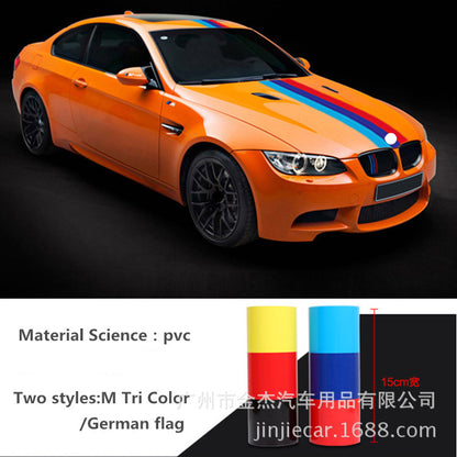 Applicable treasure color car stickers modified whole car car flower German flag three-color hood film manufacturers wholesale