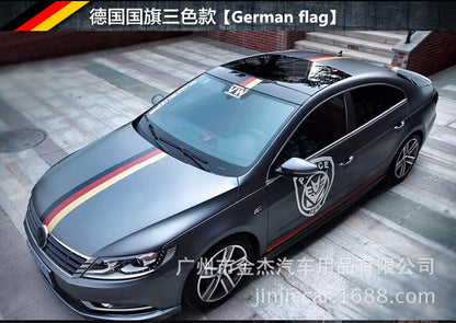 Applicable treasure color car stickers modified whole car car flower German flag three-color hood film manufacturers wholesale