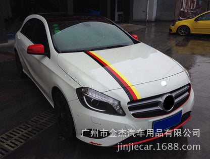 Applicable treasure color car stickers modified whole car car flower German flag three-color hood film manufacturers wholesale