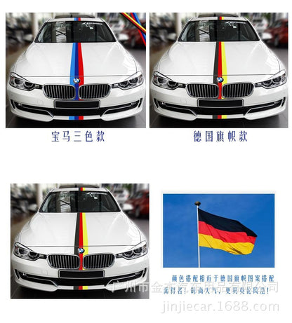 Applicable treasure color car stickers modified whole car car flower German flag three-color hood film manufacturers wholesale
