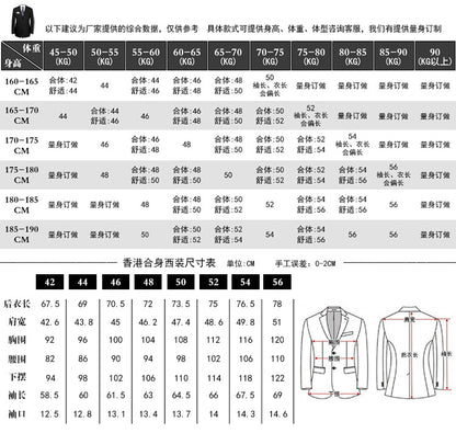 British Striped Men's Suit Slim Fit Business Gentleman Gray Business Suit for Banquet Light Business Style
