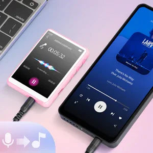 MECHEN 64GB MP3 Player Bluetooth 5.3 with 2.4" Full Touch Screen，Portable Digital Music Player with Speaker，FM Radio, Line Recor