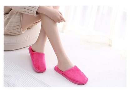 New plush indoor home autumn and winter wooden floor warm EVA moon cotton slippers Cixi