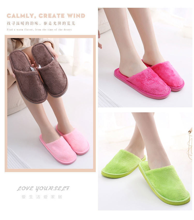 New plush indoor home autumn and winter wooden floor warm EVA moon cotton slippers Cixi