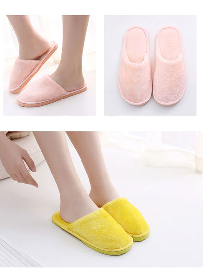 New plush indoor home autumn and winter wooden floor warm EVA moon cotton slippers Cixi