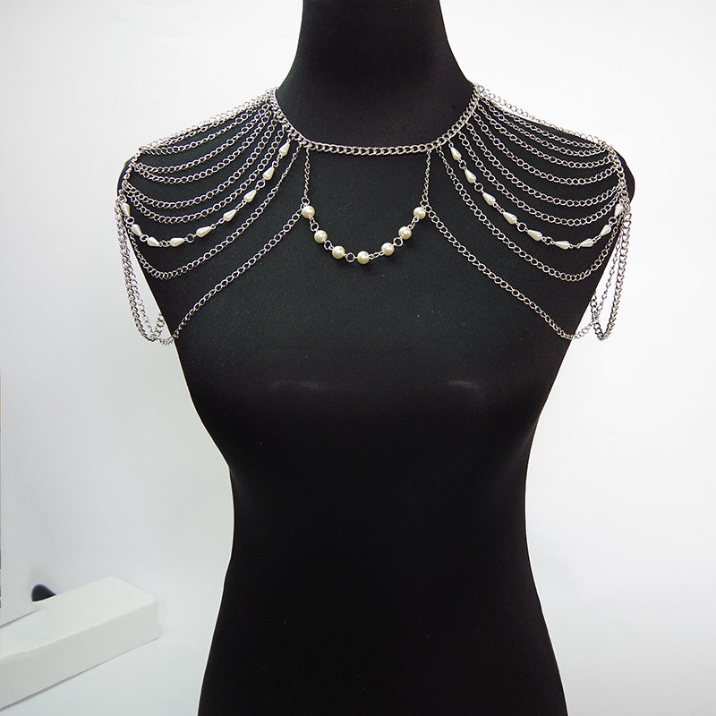 body chain jewelry European and American simple chain multi-layer shoulder chain body chain European and American exaggerated necklace