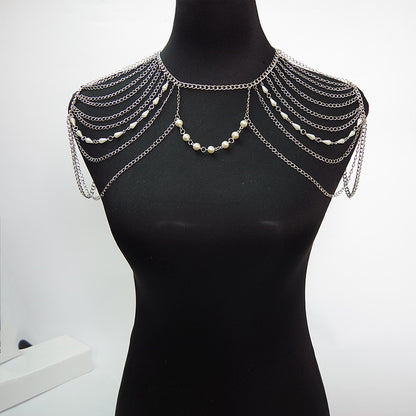 body chain jewelry European and American simple chain multi-layer shoulder chain body chain European and American exaggerated necklace