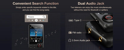 MECHEN 64GB/128GB MP3 Player with Bluetooth 5.3, 2.4’ Portable Full Touchscreen Music Player with Speakers