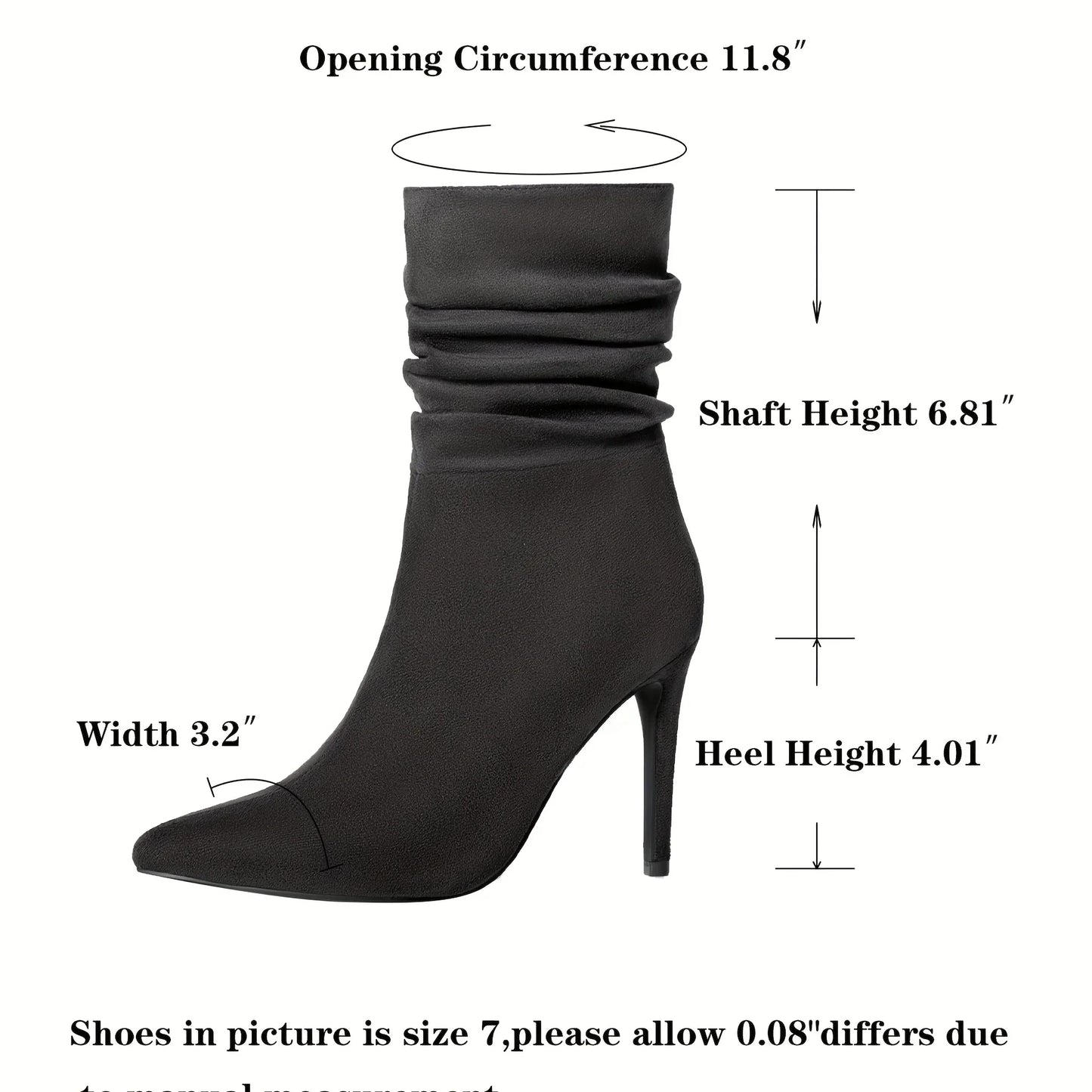 Women's Long Leg Knee High Boots for Autumn and Winter 2025, New Style for Women with Pointed Toes, Fine Heels, and Wrinkled Middle Heels, Women Shoes
