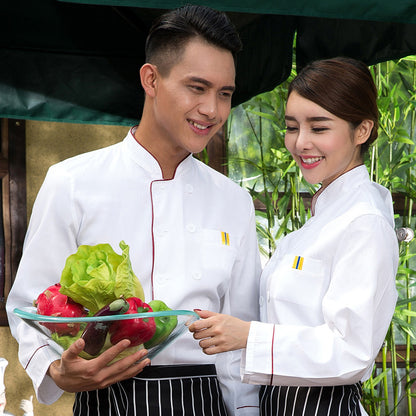Restaurant and Cafeteria Kitchen Uniforms, Hotel Chef Work Clothes, Autumn and Winter Clothing, Hotel Long-Sleeved Chef Uniforms, Custom Logo for Men