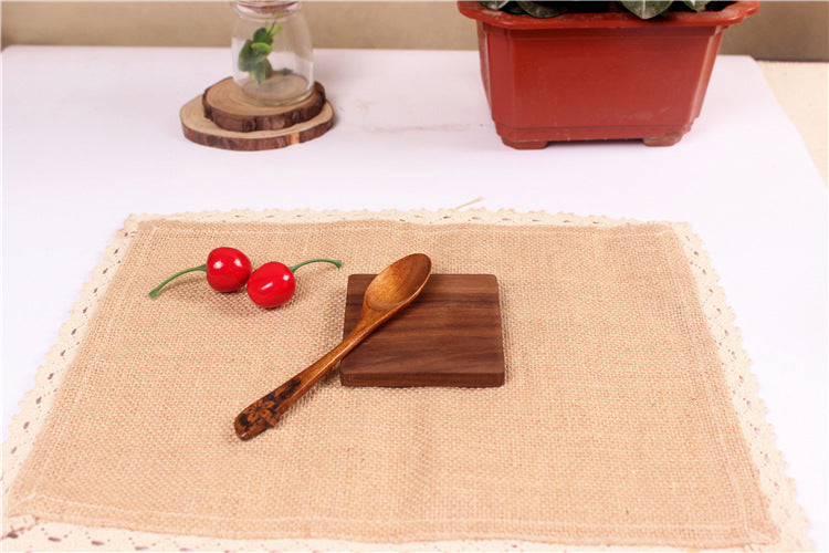 Wooden Coaster Black Walnut Square Coaster Wooden Insulation Pad Solid Wood Coaster Engraved Logo