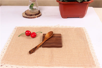 Wooden Coaster Black Walnut Square Coaster Wooden Insulation Pad Solid Wood Coaster Engraved Logo