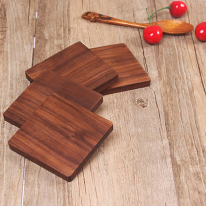 Wooden Coaster Black Walnut Square Coaster Wooden Insulation Pad Solid Wood Coaster Engraved Logo