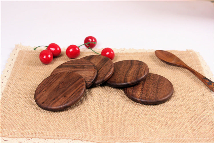 Wooden Coaster Black Walnut Square Coaster Wooden Insulation Pad Solid Wood Coaster Engraved Logo