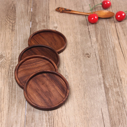 Wooden Coaster Black Walnut Square Coaster Wooden Insulation Pad Solid Wood Coaster Engraved Logo