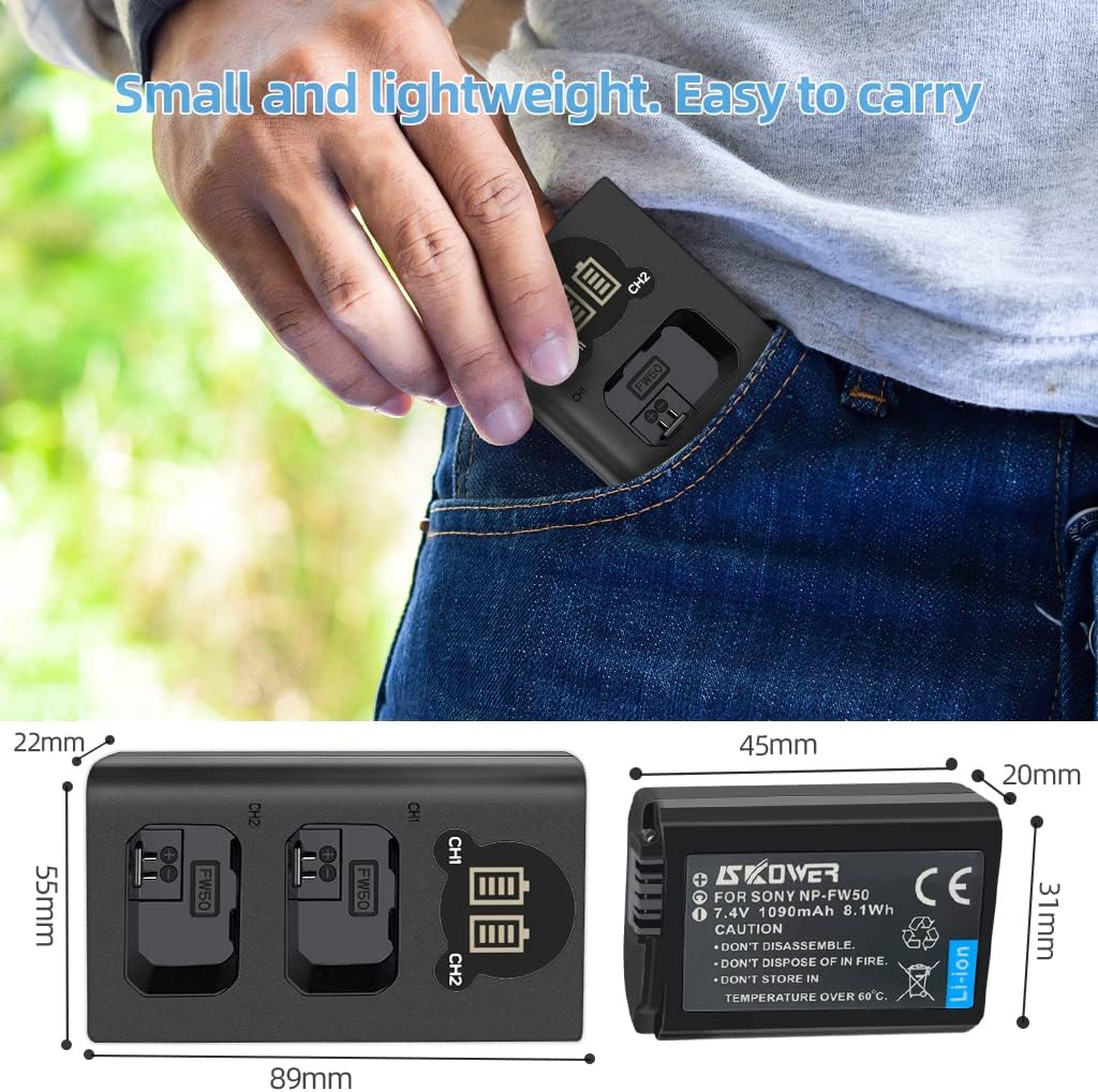 Dual Camera Battery Charger for Sony NP-FW50 FZ100 BX1 Canon LP-E6 E8 E17 NB-13L fuji NP-W235 W126 Nikon EN-El15 EL25 Panasonic