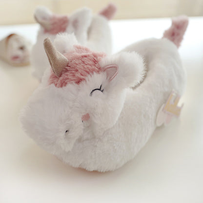 halluci new plush three-dimensional unicorn winter parent-child bag with cotton shoes indoor home non-slip cotton shoes