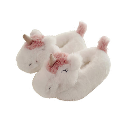 halluci new plush three-dimensional unicorn winter parent-child bag with cotton shoes indoor home non-slip cotton shoes