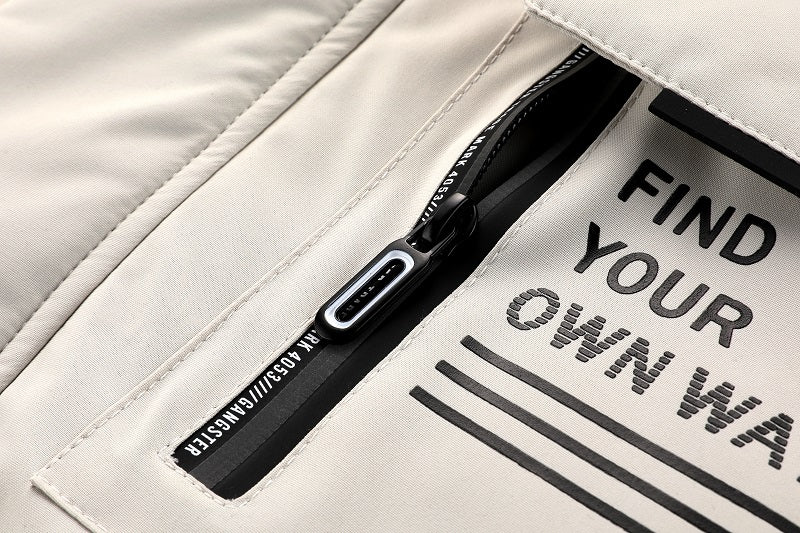 Men'S Winter Windbreaker Jacket with Warm Hood - Maroon Zip-Up Outdoor Coat, Stand Collar, Multiple Pockets, Casual Sporty Design for Cold Weather, Winter Jacket