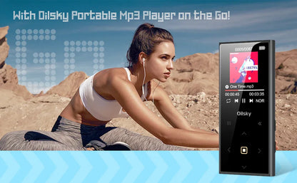 Oilsky 64GB MP3 Player Portable Digital Lossless Music Player with Bluetooth 5.0 FM Radio Built-in Speaker Touch Button Voice