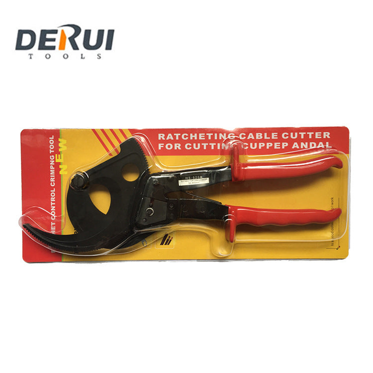 Delui Tools Hs-520A Ratchet Cable Cutter Manual Mechanical Cable Scissors Insulated Gear Bolt Cutter