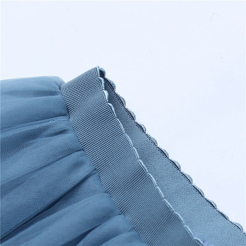 Europe and the United States high waist mesh skirt Tutu skirt strength manufacturers 7 65cm elastic waist cross-border Net red skirt adult