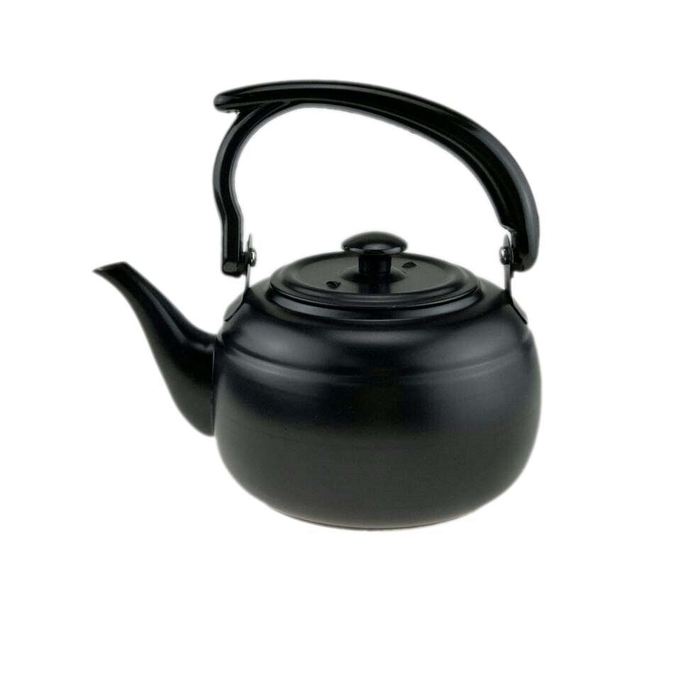 Factory wholesale stainless steel kettle black classic household compact simple teapot restaurant with filter teapot
