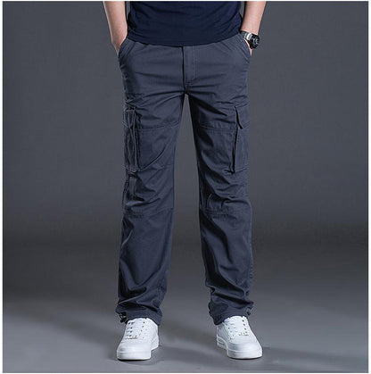 Autumn and Winter Thickened New Arrival Multi-Pocket Camouflage Crane Pants Men's Trendy Straight Loose Sports Casual Trousers Work Pants