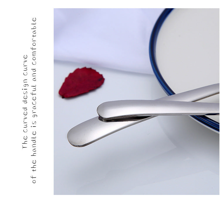 Stainless Steel Flat Bottom Spoon Thickened Spoon Palace Soup Spoon Household Kitchen Hotel Restaurant Soup Rice Spoon Creative Small Spoon