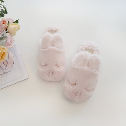 halluci autumn and winter small rabbit velvet soft warm cotton slippers squinting cute indoor home slippers