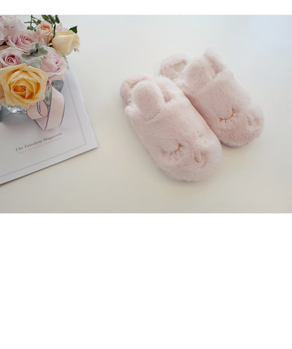 halluci autumn and winter small rabbit velvet soft warm cotton slippers squinting cute indoor home slippers