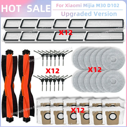 Fit For Xiaomi Mijia M30 D102, Xiaomi X20 Pro D102GL / X20 Max D109GL Parts Main Side Brush Filter Mop Cloth Dust Bag