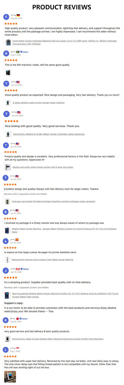 5 Plates Kangen Water Ionizer PH 3.5-10.5 Alkaline water Generator Hydrogen Reduced water ionizer With Built-in Carbon Filter
