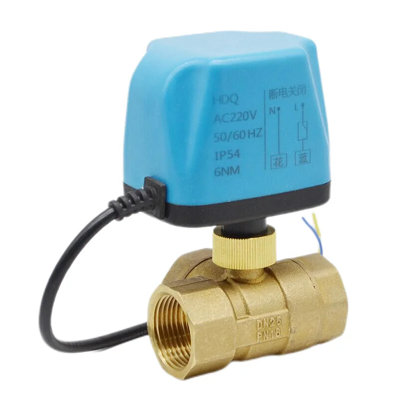 1/2" to 2" Three Way Electric Motorized Brass Ball Valve Water 220VAC/12VDC/24VDC Two Wire Normally Close L/T Type Control Valve by PDG ibma