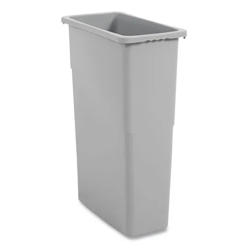 Boardwalk 23 Gallon HDPE Slim Waste Container Large Gray PP Material for Office Kitchen Outdoor Public Space Restaurant Use