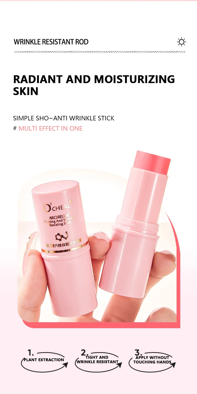 Ocheal Moisturizer Firming Skin Stick Neck Face Elbow Knee Underarm Body Care Cream Stick Argireline Brightens Nourishing Cream