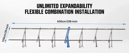 ECO-WORTHY 780W 4PCS 195W 3.12KWH Solar Panels with Upgrade Ground Mount for Shed, Home, Farm & Garden, Mounting Bracket
